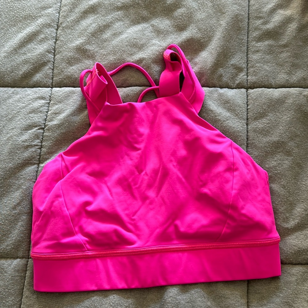 Bright pink, Lululemon sports bra, no pads